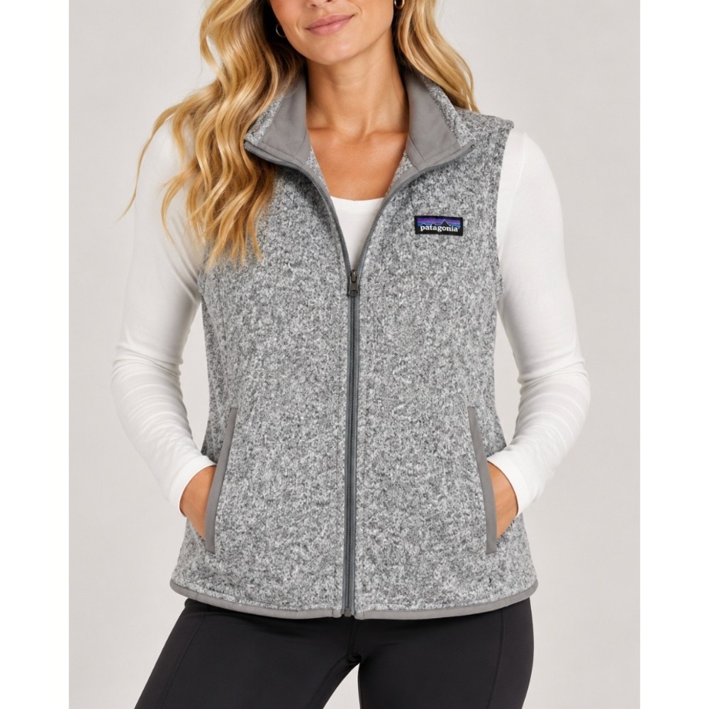 Patagonia Better Sweater Vest Womens Medium Grey Heather Full Zip Fleece 25886